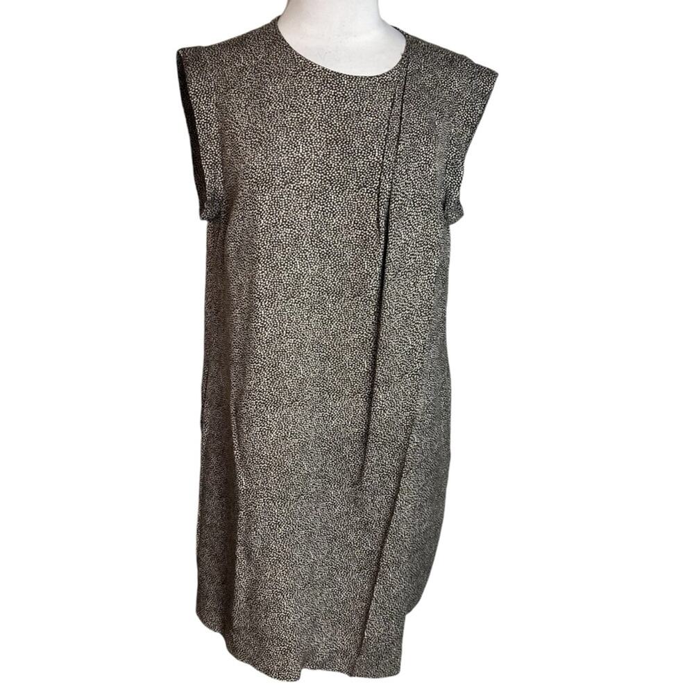3.1 Phillip‎ Lim Silk Drape asymmetrical shift Dress Brown Cream Barneys 8